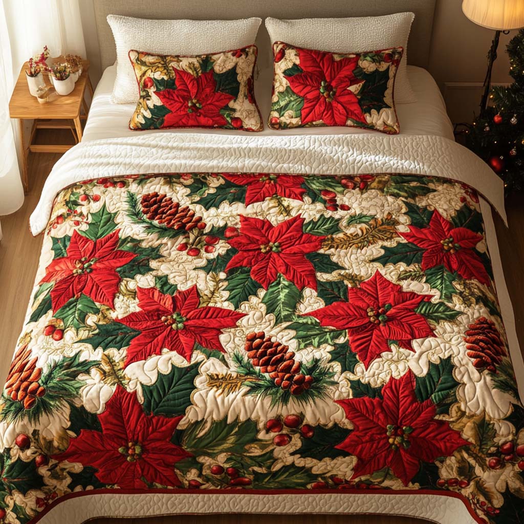 Winter Bloom Quilted Bedding Set Luxury Bedding Sets Special Birthday Gifts For Grandma