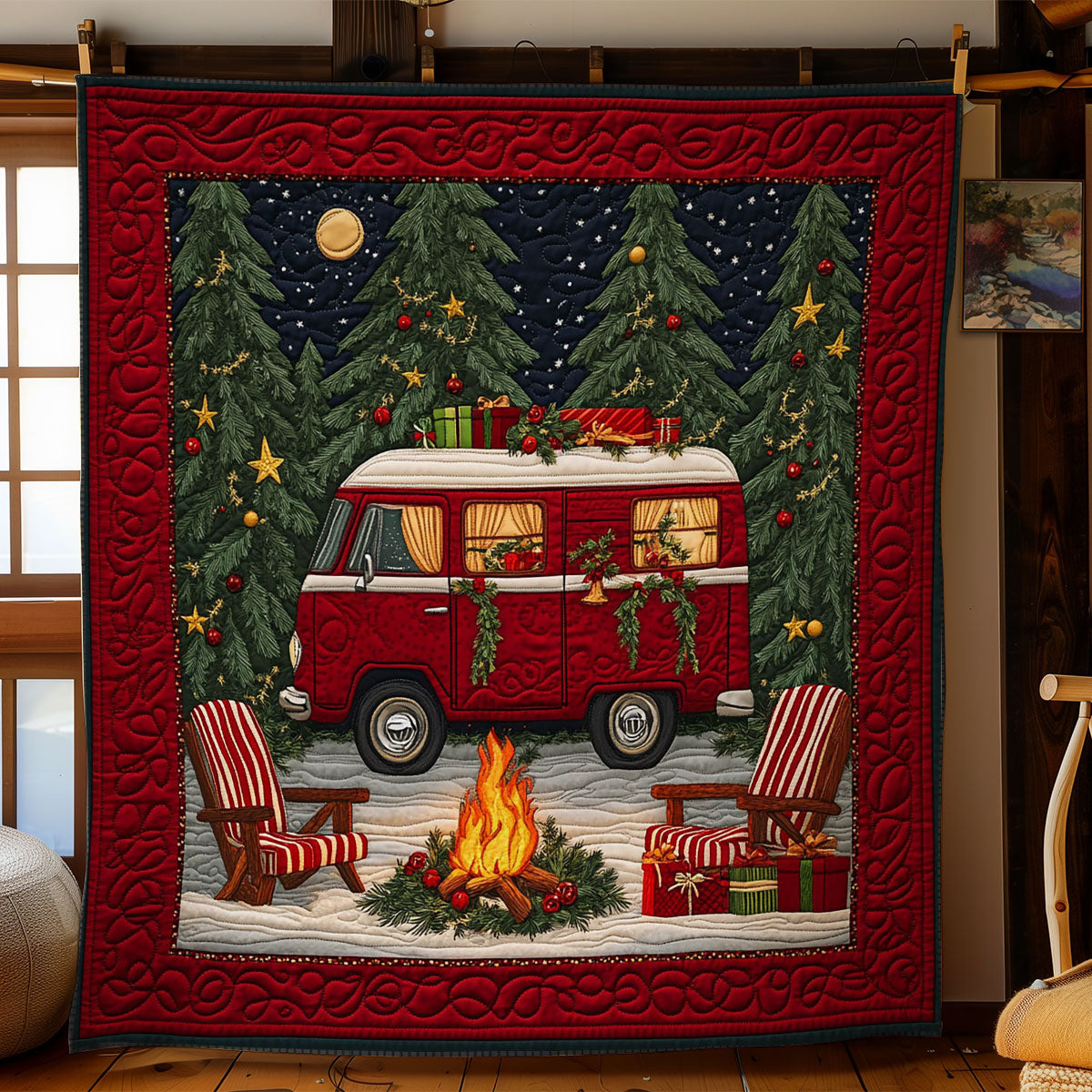 Winter Camper Quilt Blanket Winter Blanket Best Anniversary Gifts For Couples