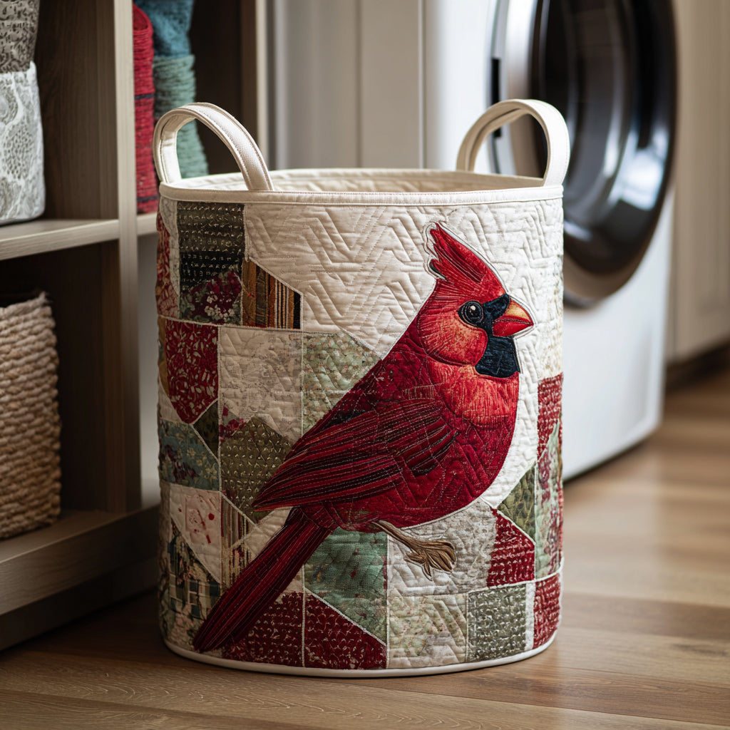 Winter Cardinal Quilted Laundry Basket Great Idea For New Home