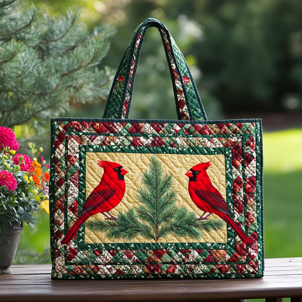 Winter Cardinal Quilted Tote Bag Cardinal Gifts For Mom