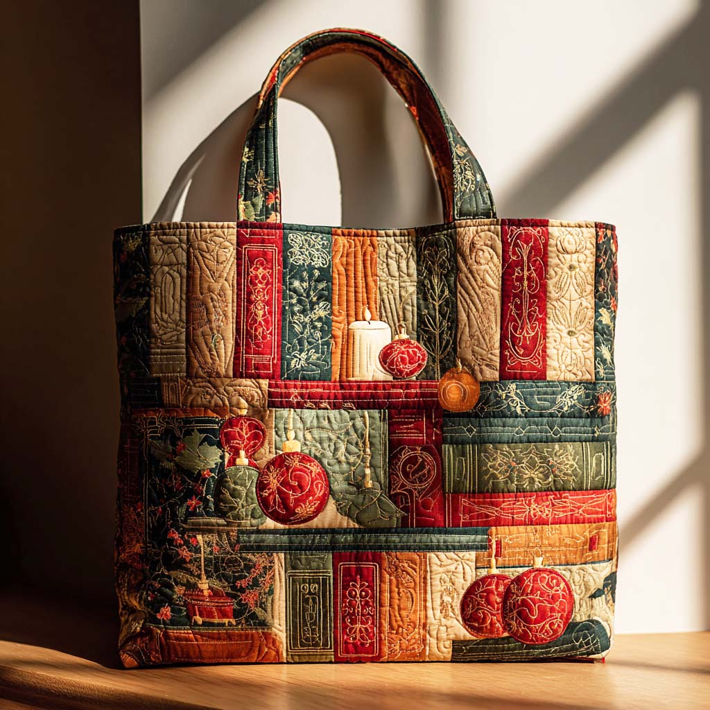 Winter Chapter Quilted Tote Bag Book Themed Gift Items