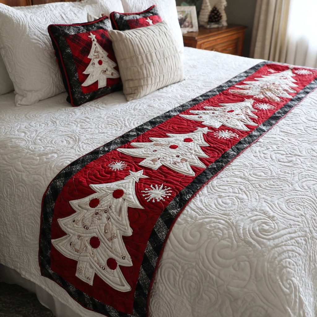 Winter Charm Quilted Bed Runner Christmas Bedding Ideas Xmas Gifts For Mother In Law