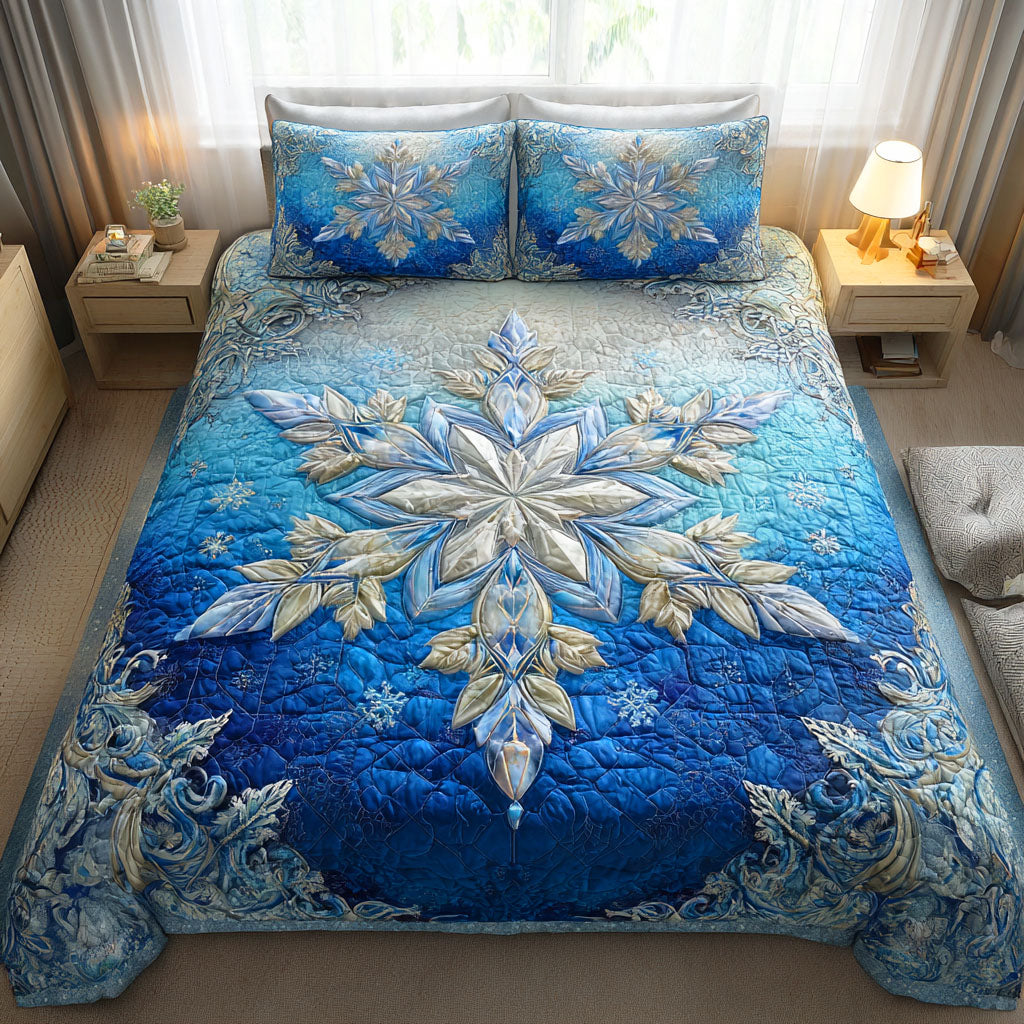 Winter Charm Quilted Bedding Set Personalized Bedding Set Gift for Couples