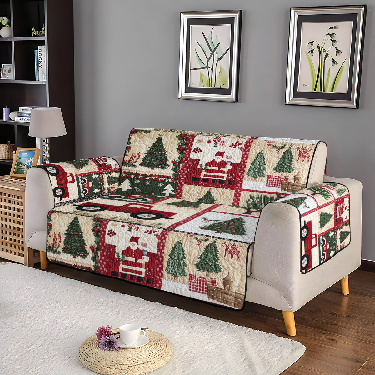 Winter Charm Quilted Sofa Cover Sofa Cushion Covers Special Birthday Gift for Dad