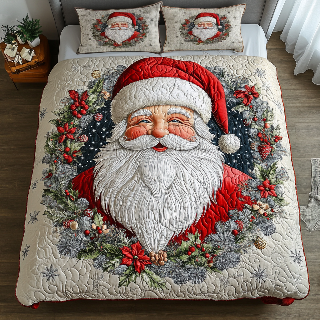 Winter Cheer Quilted Bedding Set Holiday Season Duvet Cover Set Christmas Ideas For Family