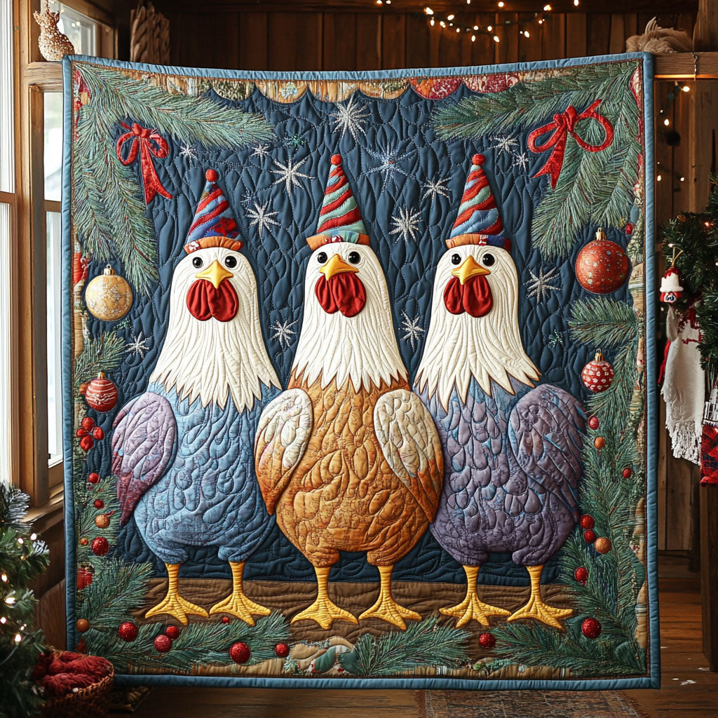 Winter Chicken Dance Quilt Blanket Best Throw Blanket Gifts For People Who Like Skulls