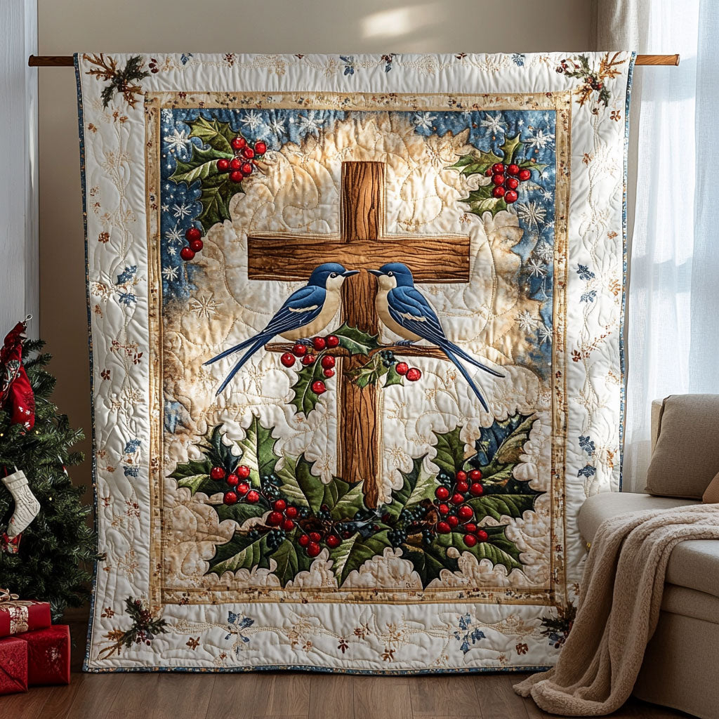 Winter Cross Bluebird Quilt Stylish Quilt Blanket to Upgrade Your Bedroom