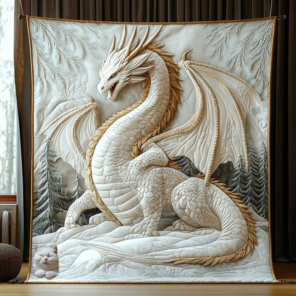 Winter Dragon Quilt Blanket Best Throw Blanket Great Mother's Day Gifts For Mom
