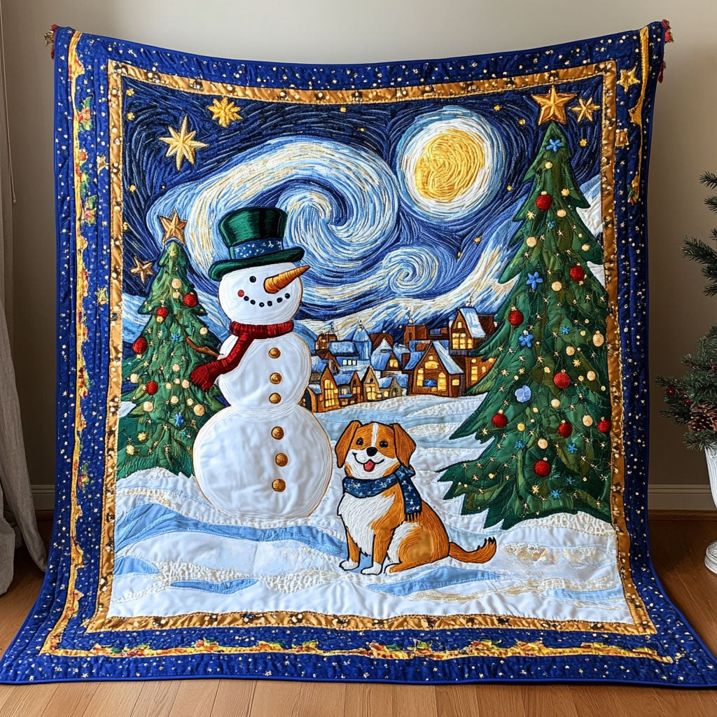Winter Dream Snowman Quilt Blanket Queen Size Blanket Gifts For Snowman Lovers