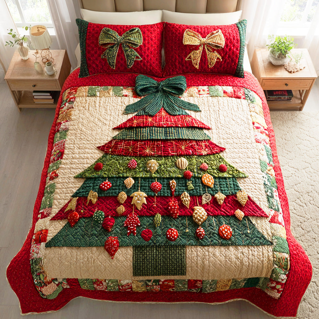 Winter Forest Magic Quilted Bedding Set Meaningful Home Gift for Special Occasions