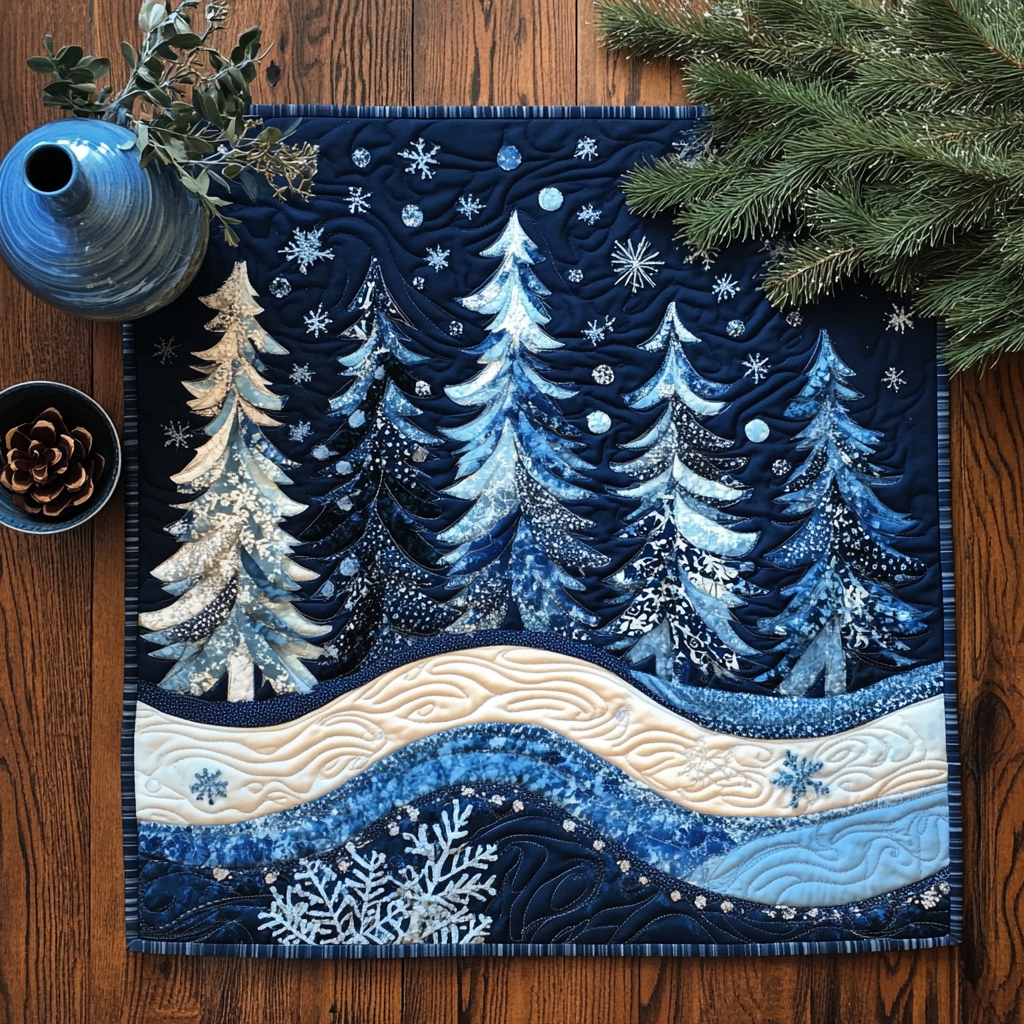 Winter Forest Quilted Placemat Holiday Placemats Great Gifts For Dad