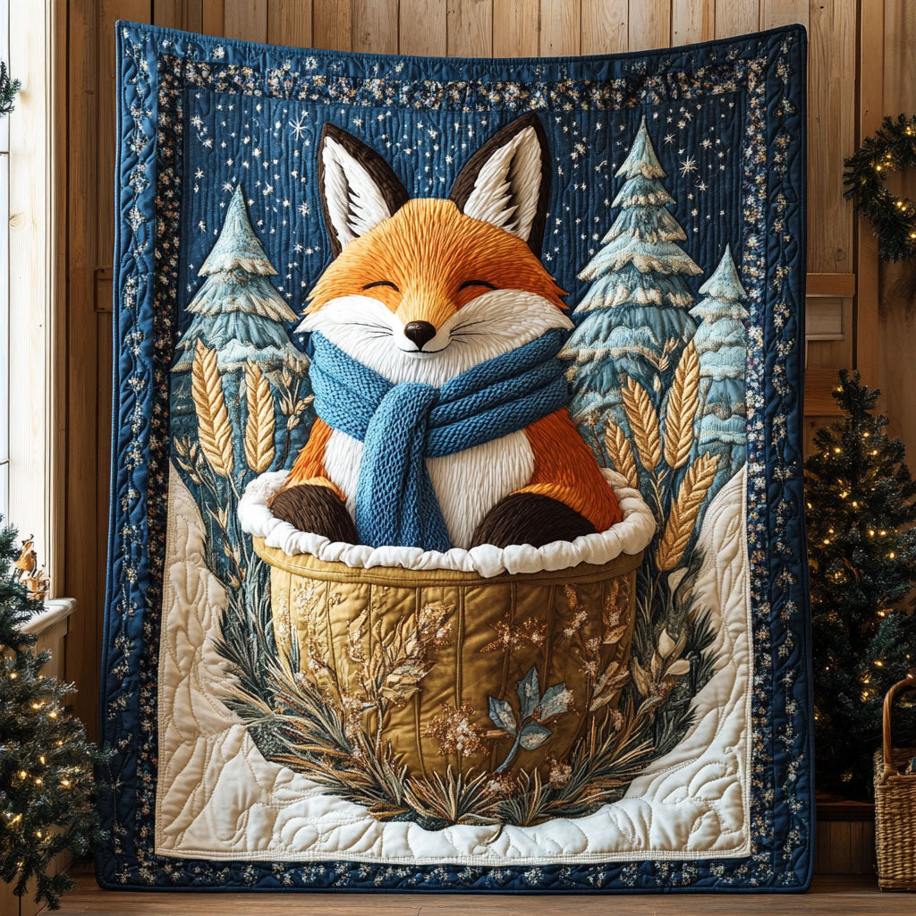 Winter Fox Quilted Blanket Throws And Blankets Christmas Gift To Daughter