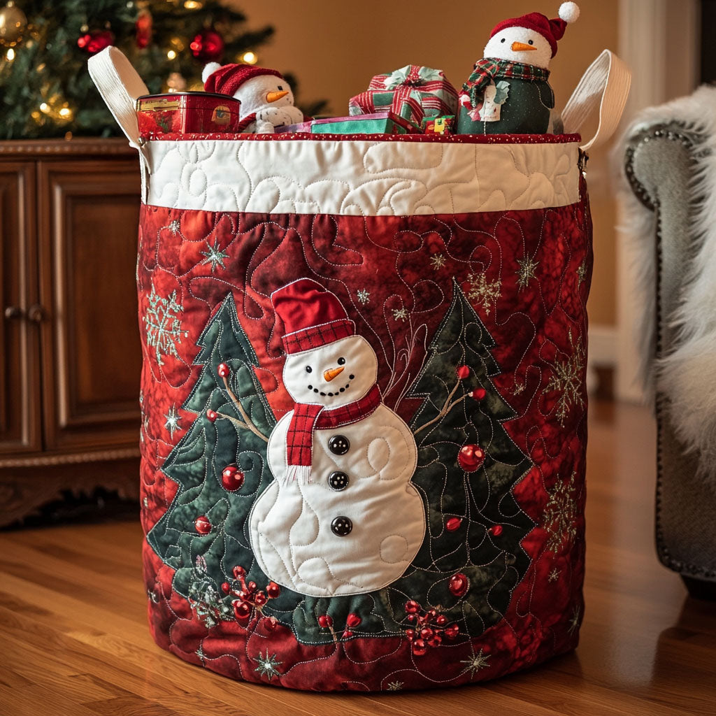 Winter Friend Quilted Laundry Basket Halloween Merch Gift