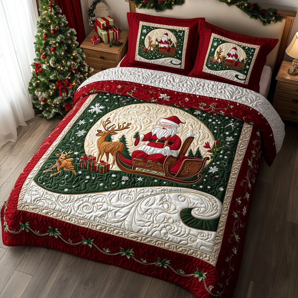 Winter Gift Run Quilted Bedding Set Perfect Bedroom Gift Set to Show You Care