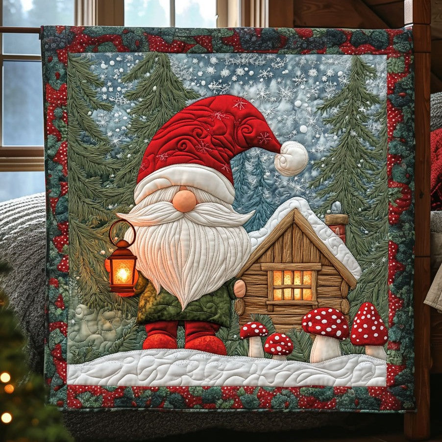 Winter Glow Gnome Quilt Practical Quilt Blanket Gift for Comfort and Style