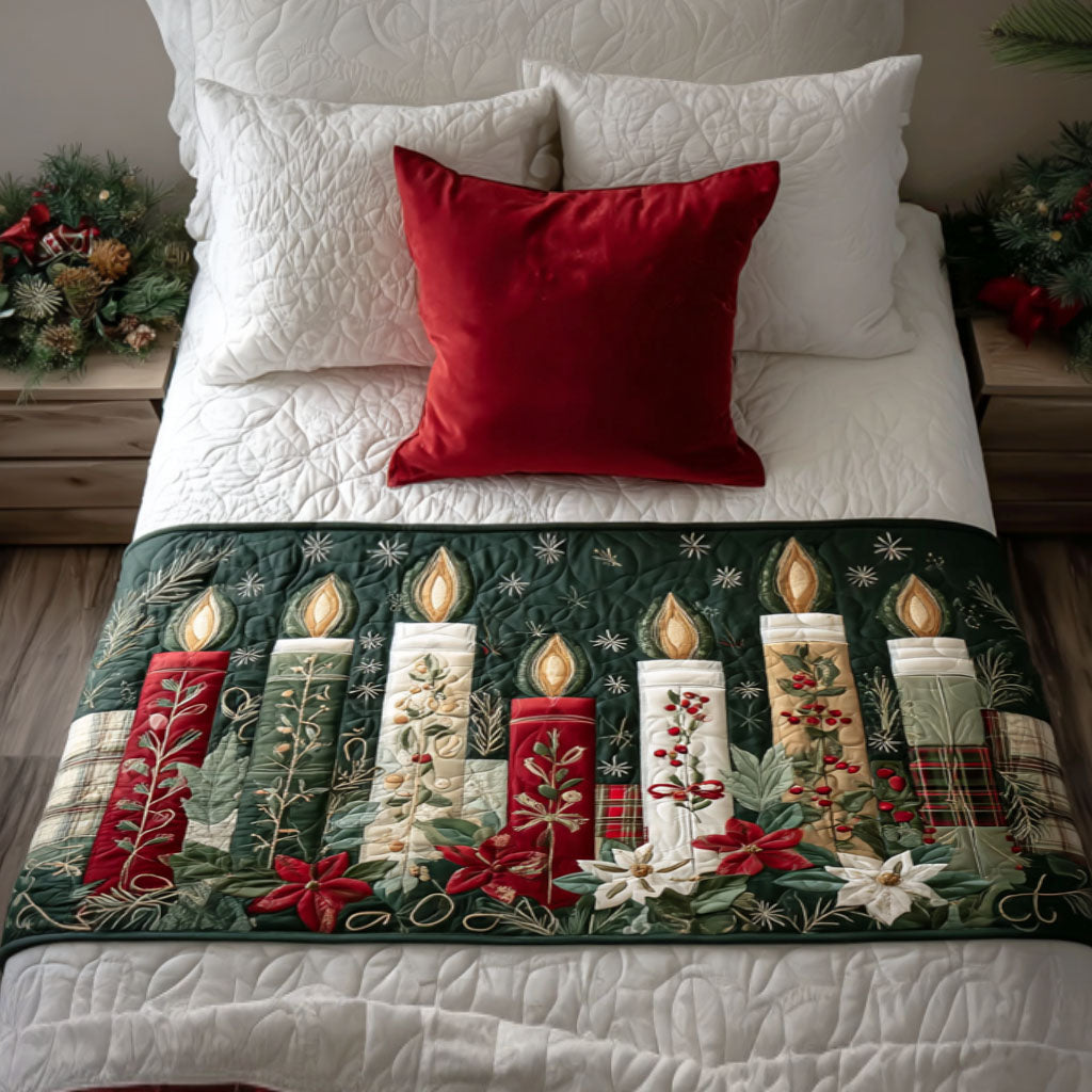 Winter Glow Quilted Bed Runner Christmas Bed Runner Xmas Gifts For Family