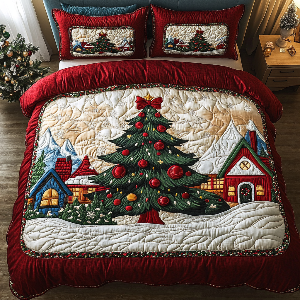 Winter Glow Quilted Bedding Set Holiday Season Duvet Cover Set Gifts To Get Your Mother In Law For Christmas