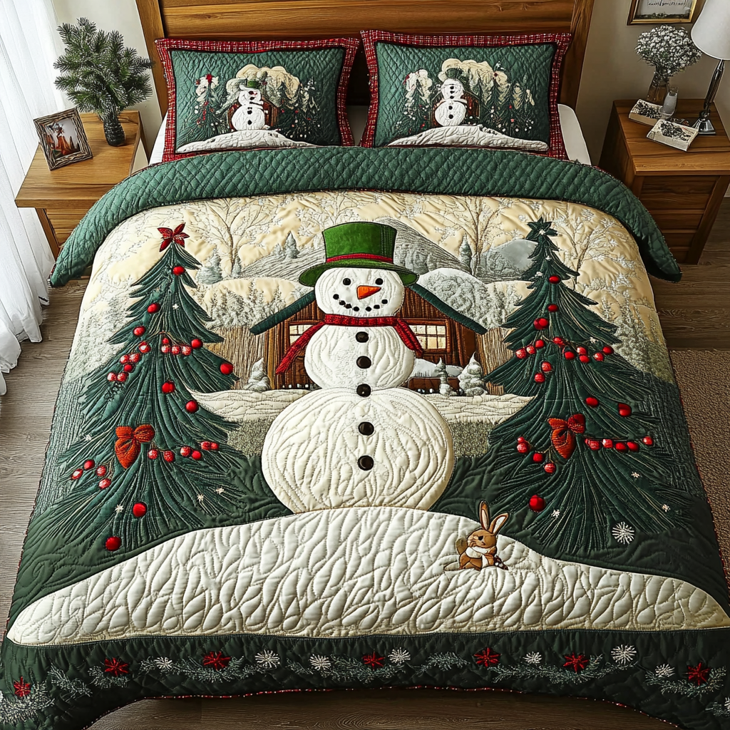 Winter Glow Quilted Bedding Set Xmas Duvet Cover Set Gifts To Give Mother In Law For Christmas