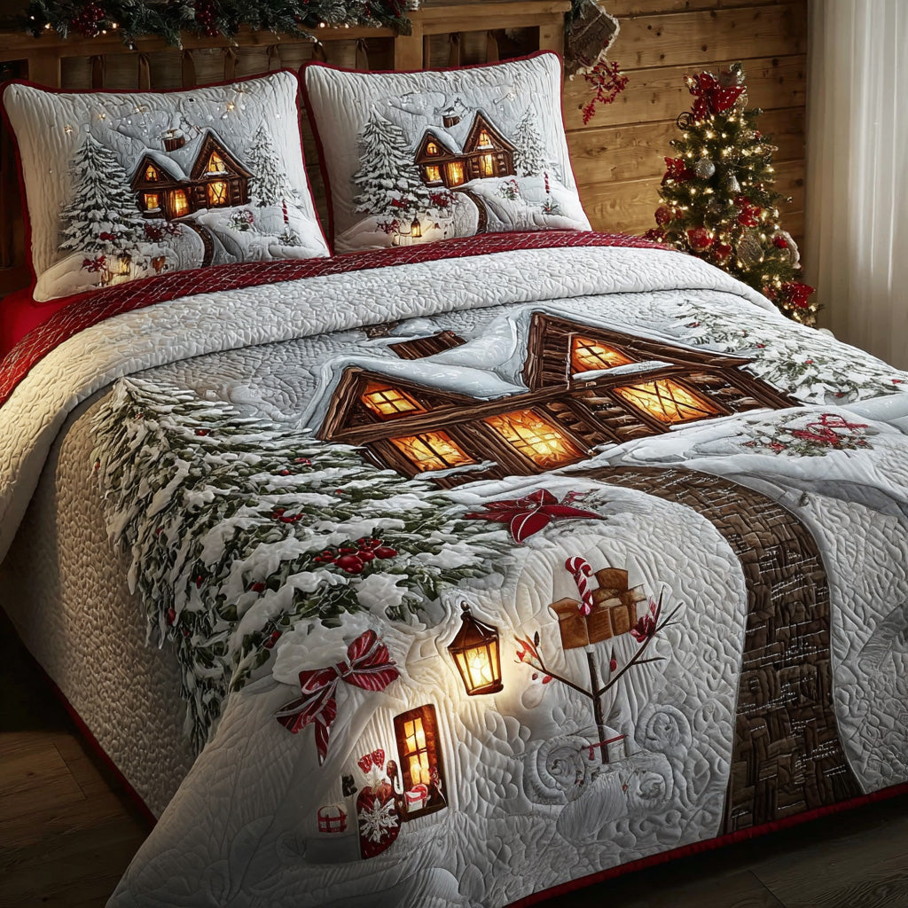 Winter Glow Quilted Bedding Set Xmas Duvet Sets Gifts For Christmas For Mother In Law