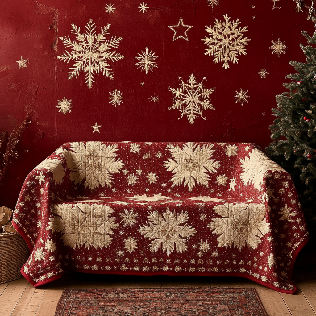 Winter Glow Quilted Sofa Cover Sofa Throw Cover Unique Christmas Gifts For Family