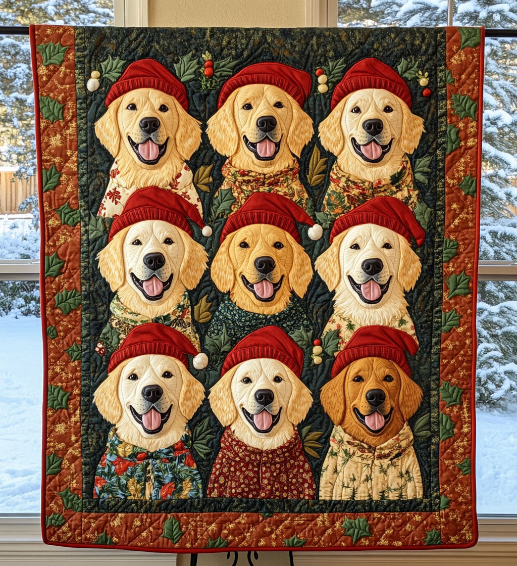 Winter Golden Wonders Quilted Blanket Dog Gift Ideas For Dog Owners
