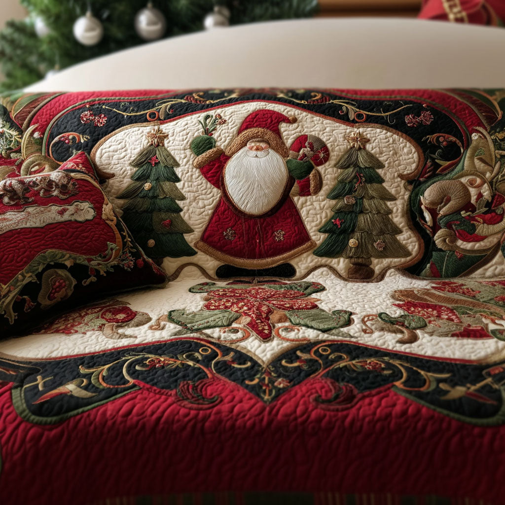 Winter Hideaway Quilted Sofa Cover Santa Sofa Cover Unique Gifts Family