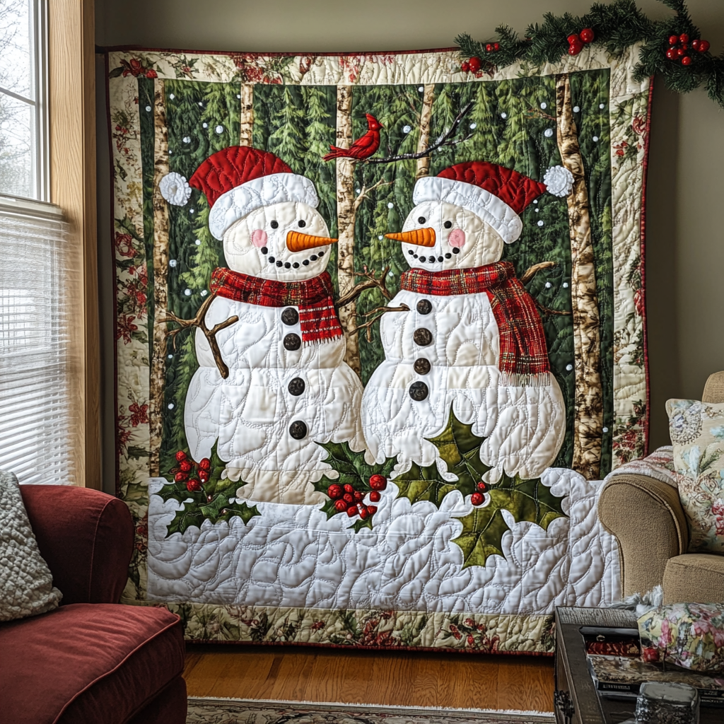 Winter Holiday Dreams Quilted Blanket Cute Christmas Blankets