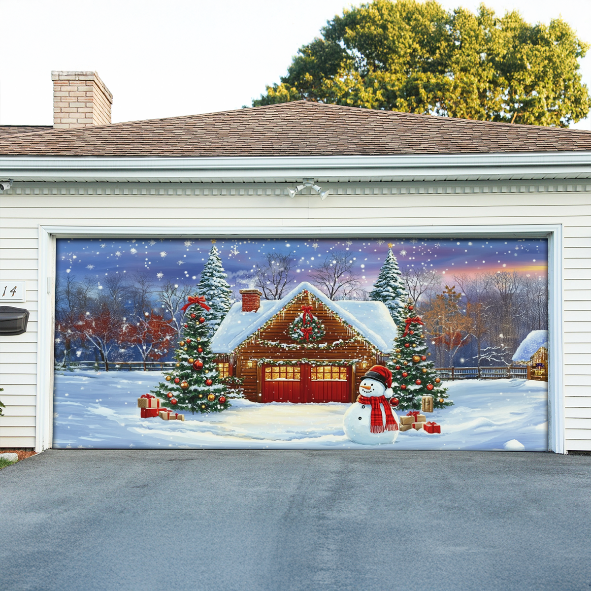 Winter House Christmas Garage Door Banner Winter Decorations Unique Xmas Gifts For Him