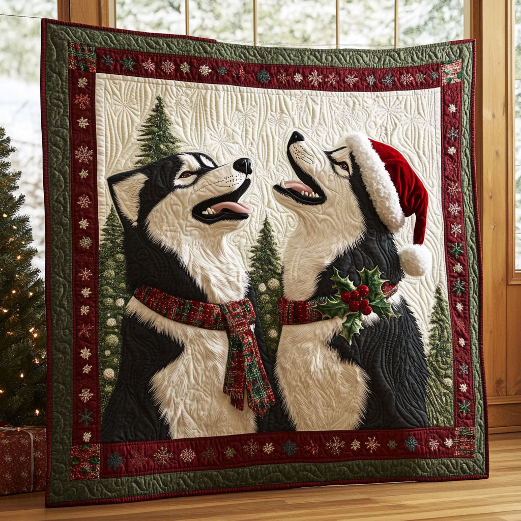 Winter Howl Quilt Blanket Christmas Blanket Christmas Gift Ideas For Dog Owners