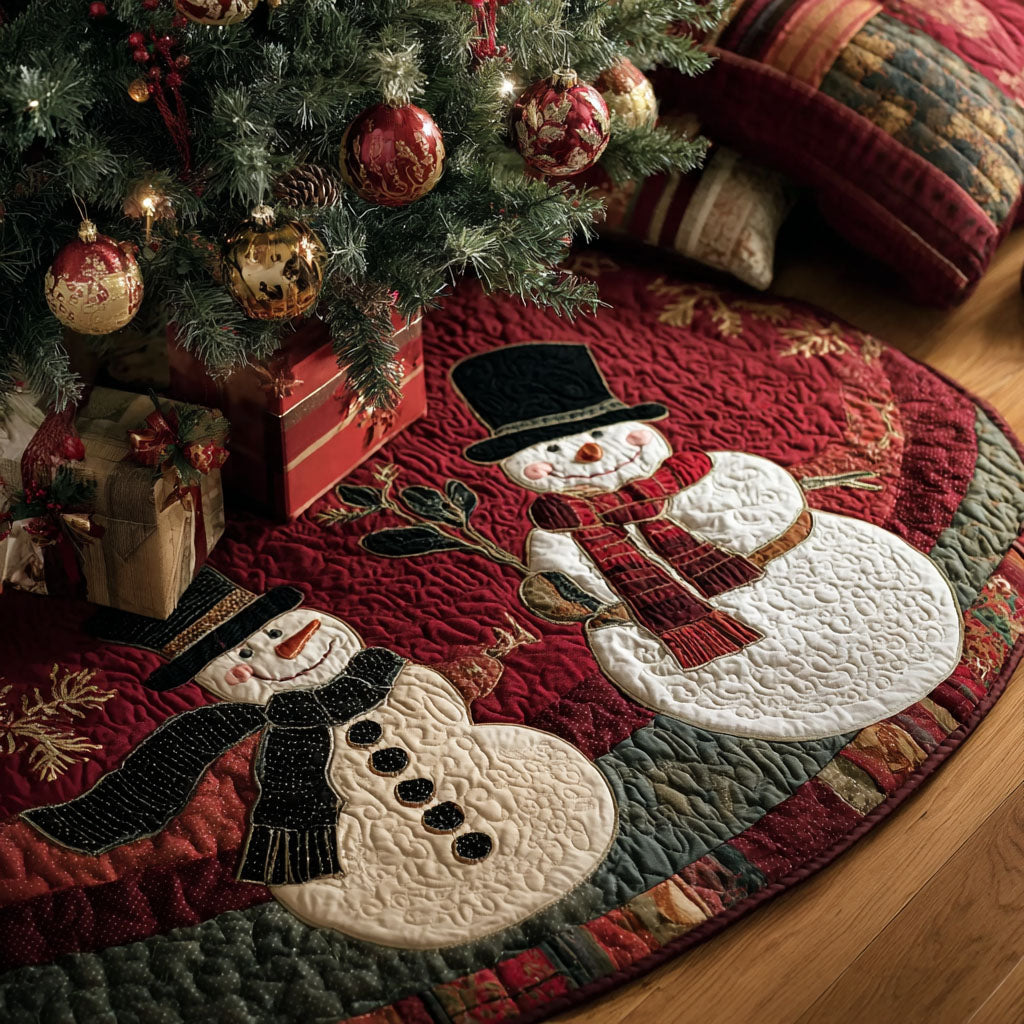 Winter Hug Christmas Quilted Tree Skirt Indoor Xmas Decorations Family Xmas Presents