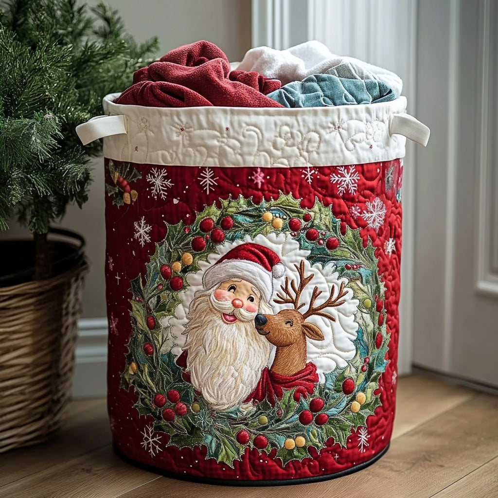 Winter Hug Quilted Laundry Basket Summer Merch Vibes