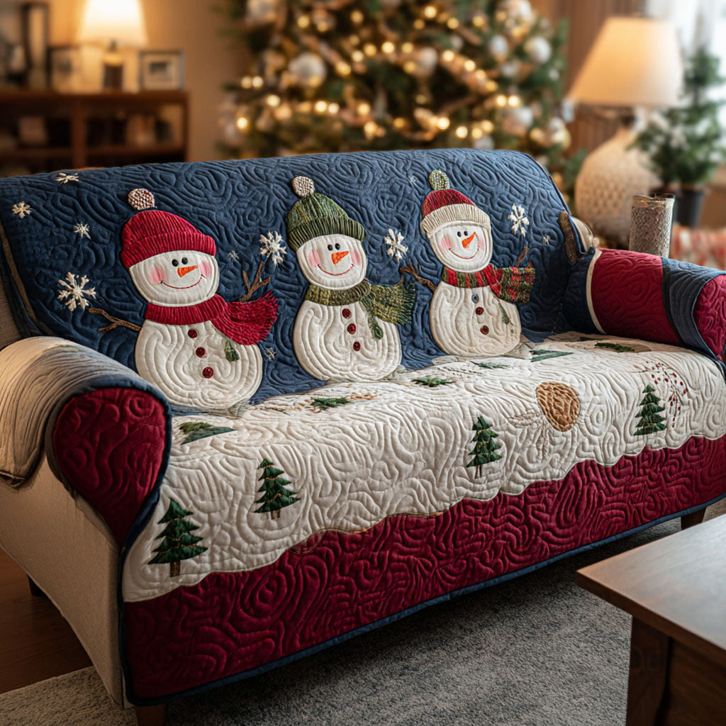 Winter Hugs Quilted Sofa Cover Sofa And Loveseat Covers Stocking Stuffers For Adults