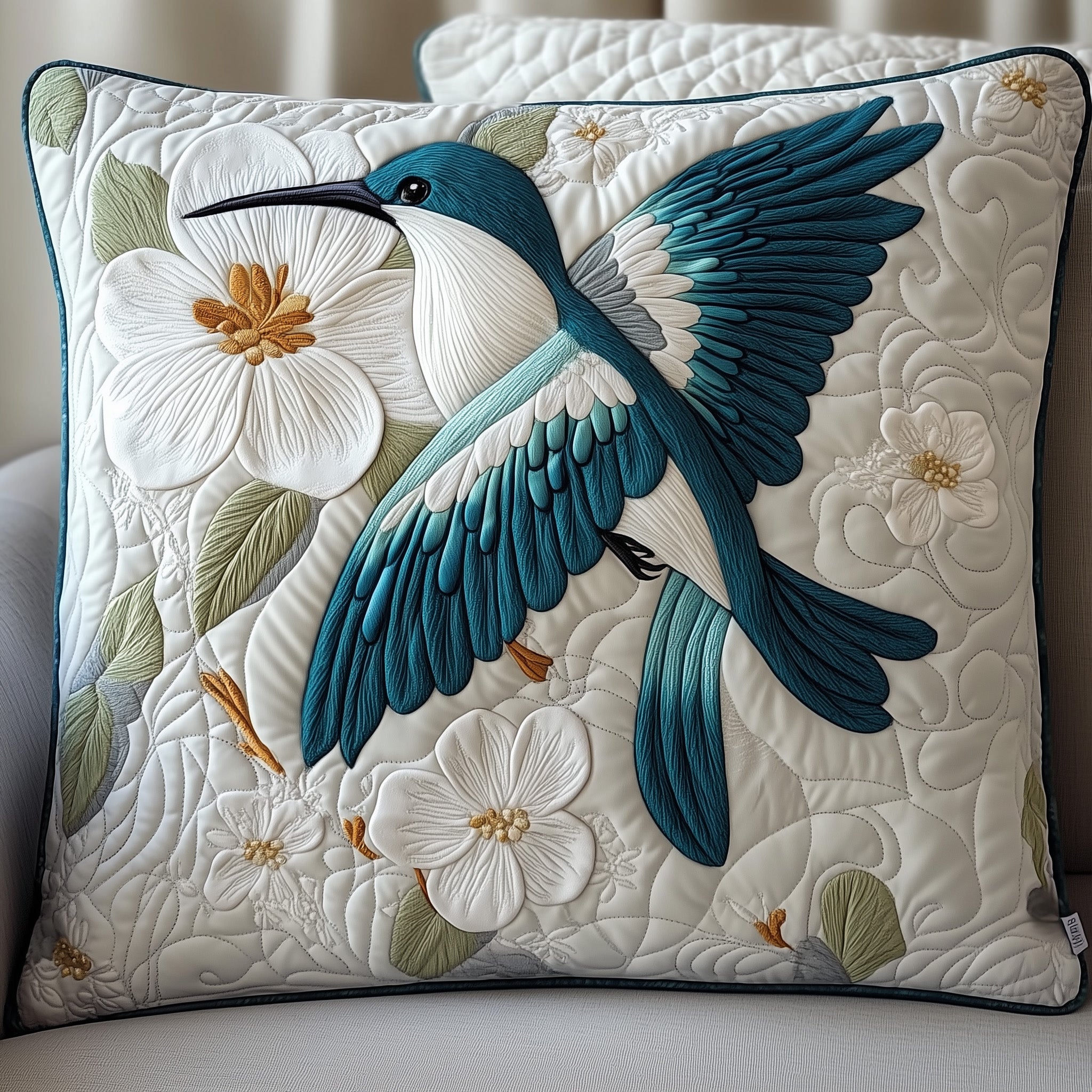 Winter Hummingbird Quilted Pillow Case Gift For Kids(1)