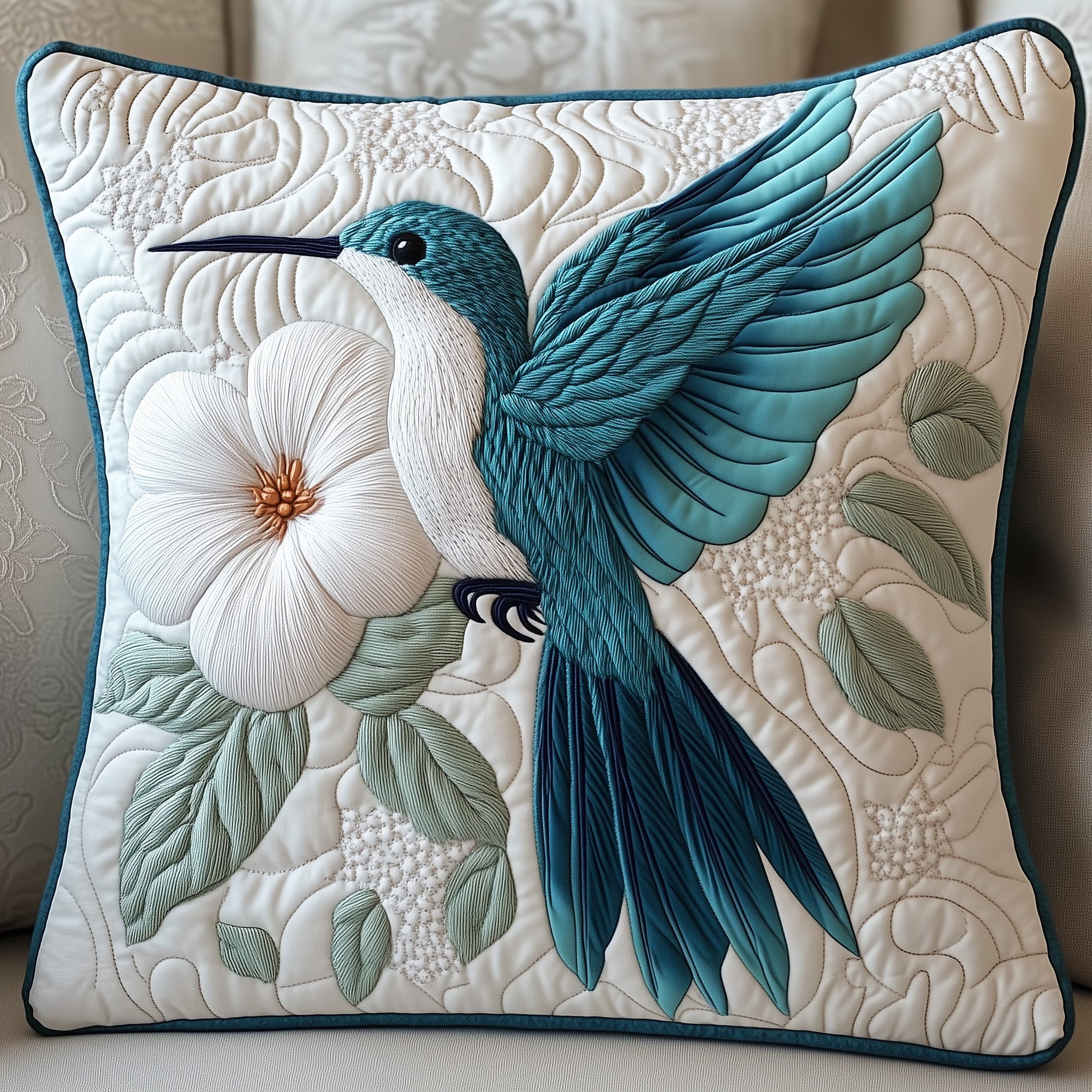 Winter Hummingbird Quilted Pillow Case Throw Pillow Cover ItemAwesome Hummingbird Gifts Christmas
