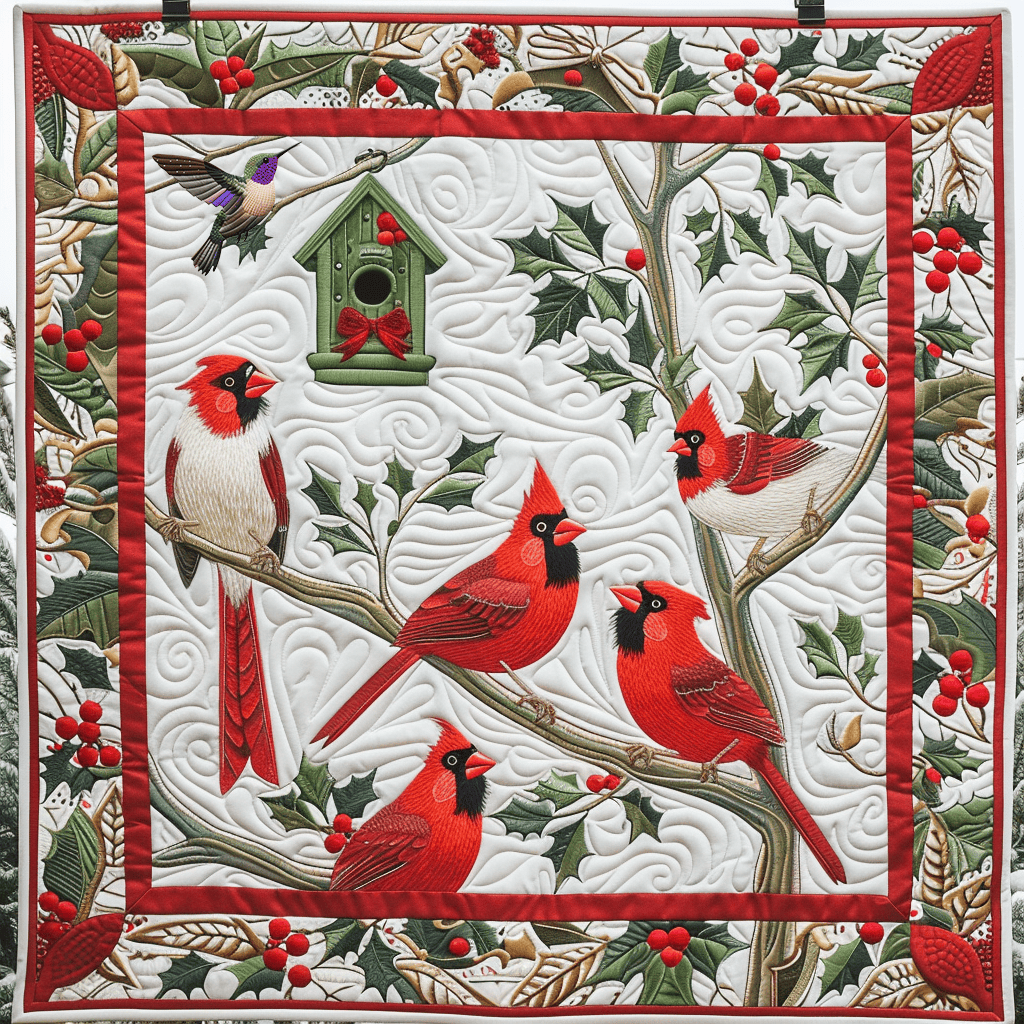 Winter Is Coming Cardinal Xmas Quilted Blanket Coolf Gifts For Older Couples