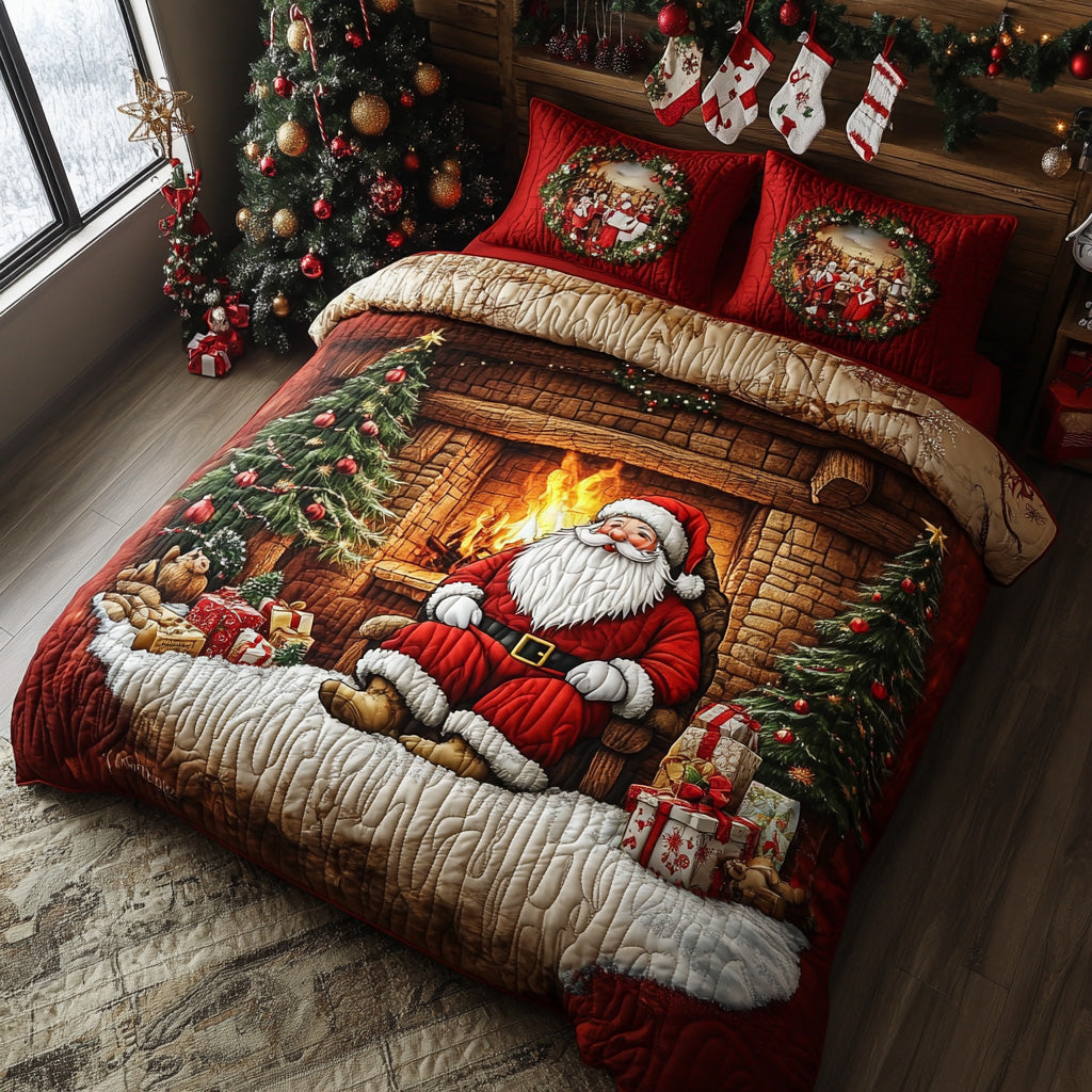 Winter Jolly Soul Quilted Bedding Set Xmas Duvet Cover Set Christmas Gift For Wife