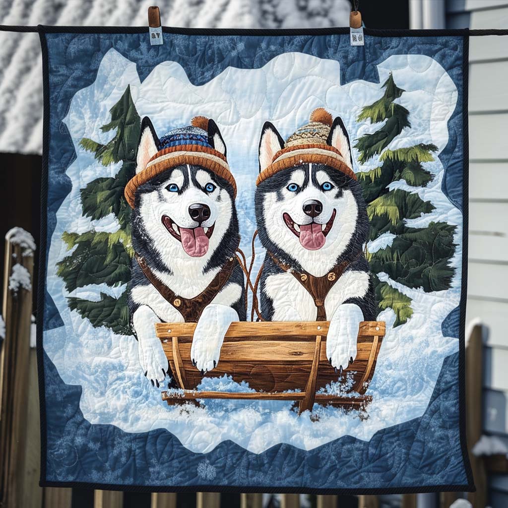 Winter Joyride Quilted Blanket Presents For Dog Lovers
