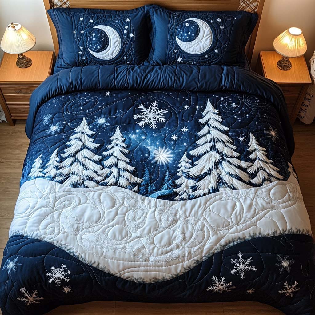 Winter Magic Quilted Bedding Set Cozy Comforter Set for Winter Warmth