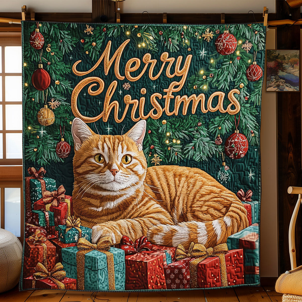 Winter Meows Quilt Premium Quilt Blanket Gift for Family Gatherings