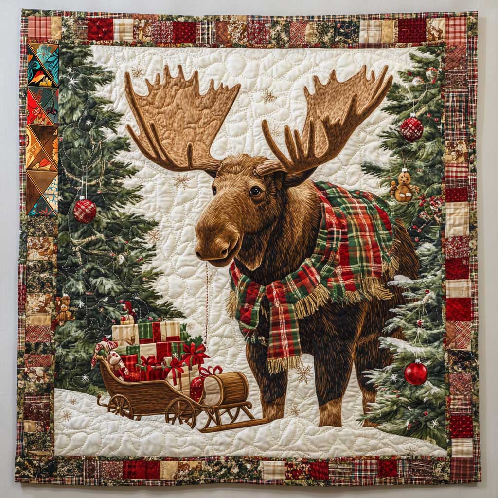 Winter Moose Quilt Blanket Winter Blanket Cool Gifts For Christmas Holiday