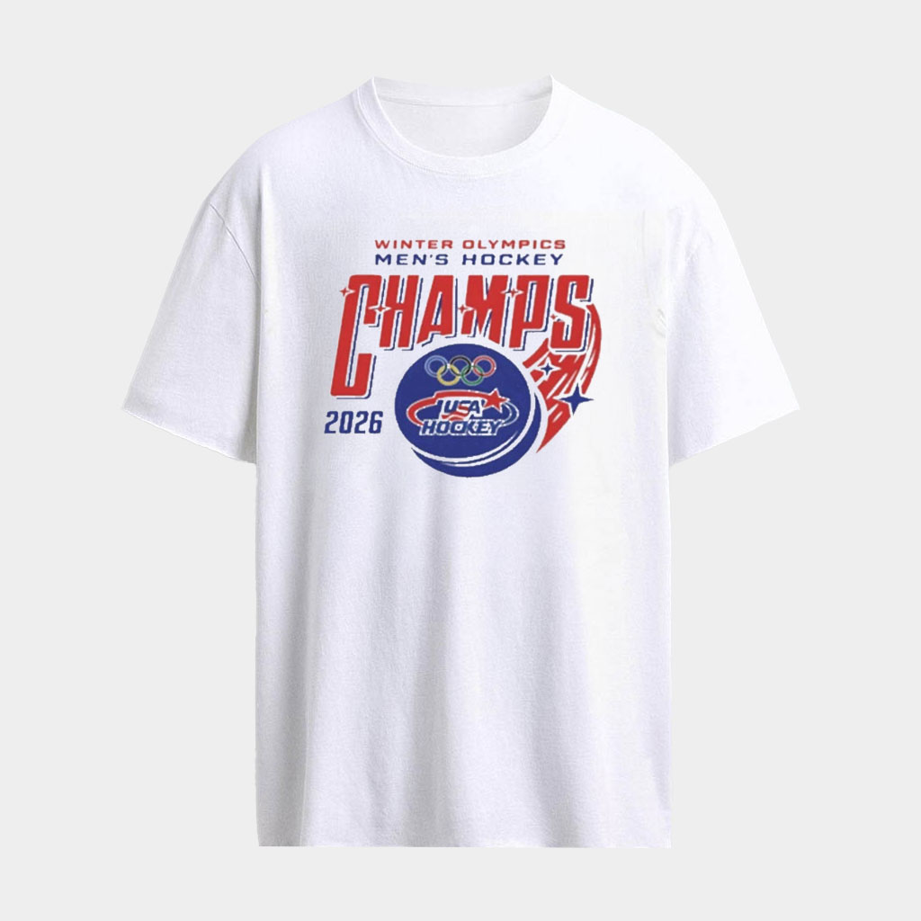 Winter Olympics Men's Team USA Hockey Champions 2026 T-Shirt Milano Cortina Apparel