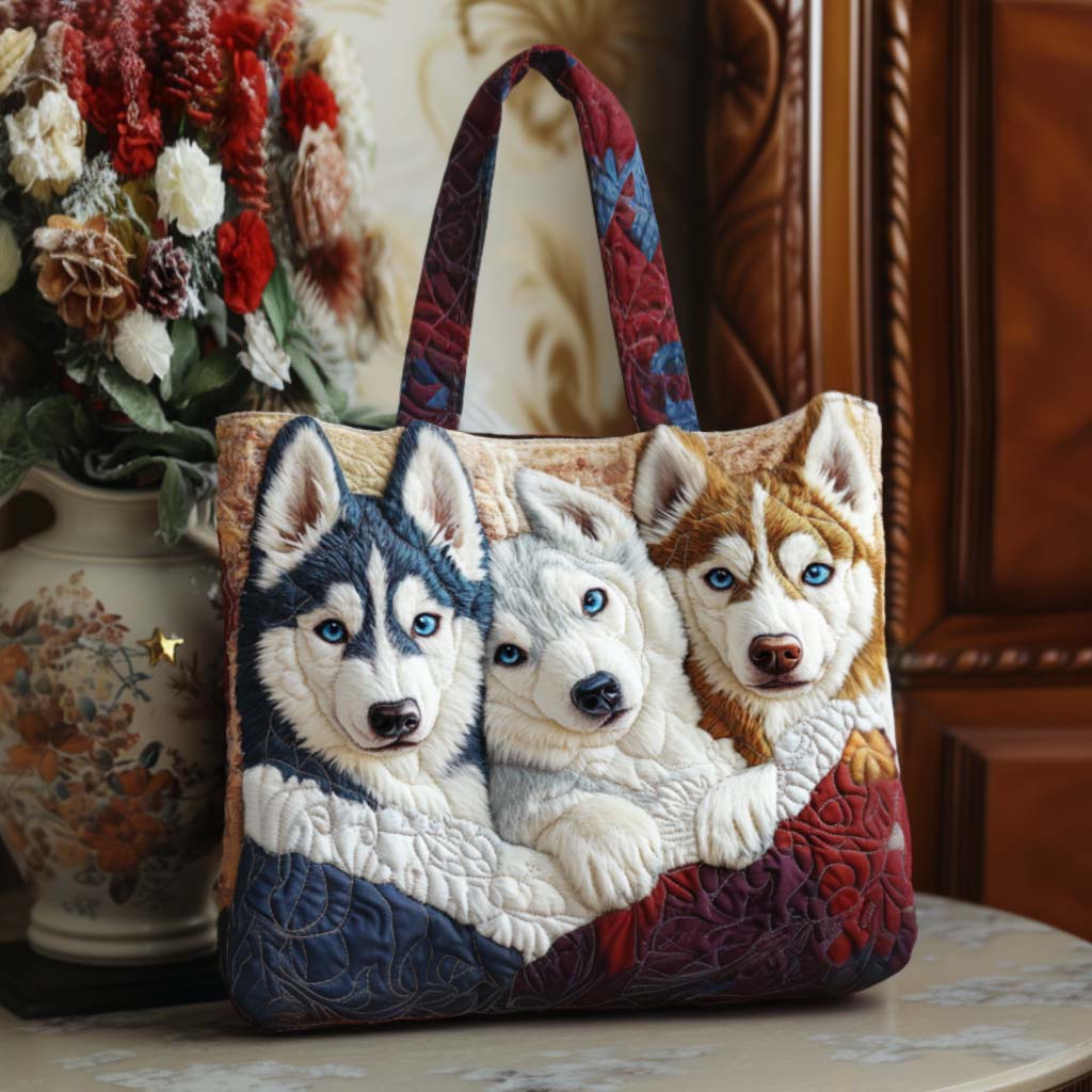 Winter Pack Quilted Tote Bag Gifts For Dog Lovers For Him Her