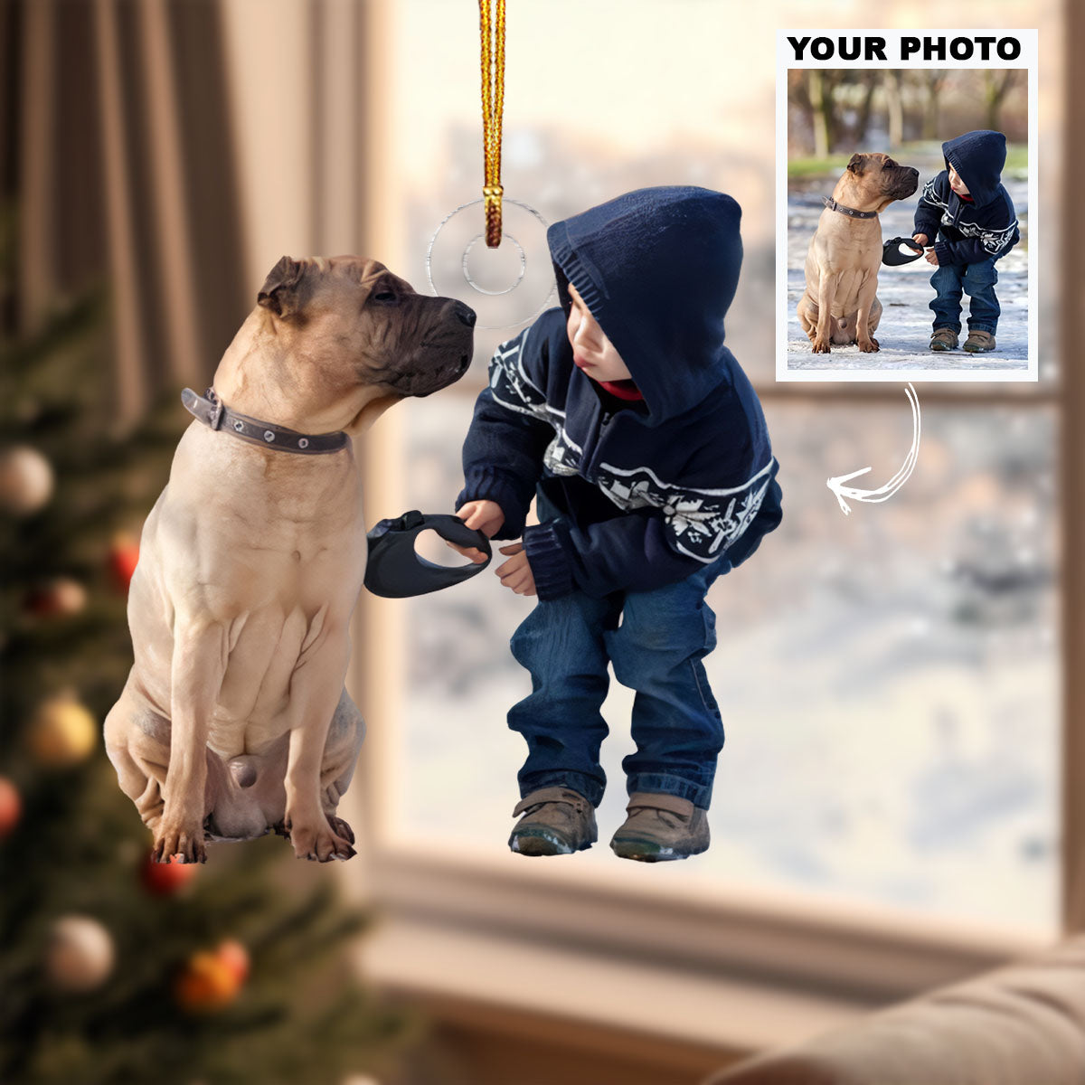 Winter Pals Personalized Photo Mica Ornament Christmas Gift For Family Members Dog Lov