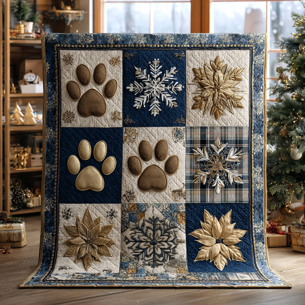 Winter Pawprints Quilt Blanket Gifts For Brother And Sister In Law Christmas