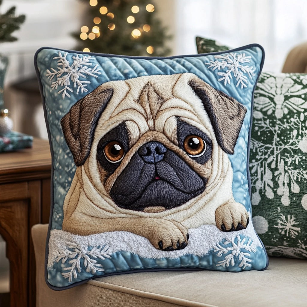 Winter Pug Quilt Pillow Case Soft Pillowcase Gift That Brings Sweet Dreams