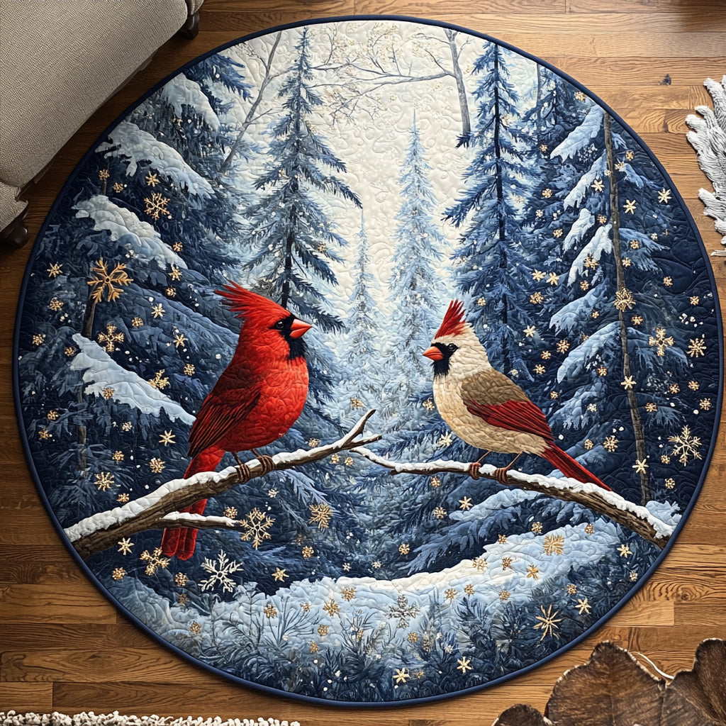 Winter Quilted Round Mat Christmas Entry Way Decor Deer Gifts For Him