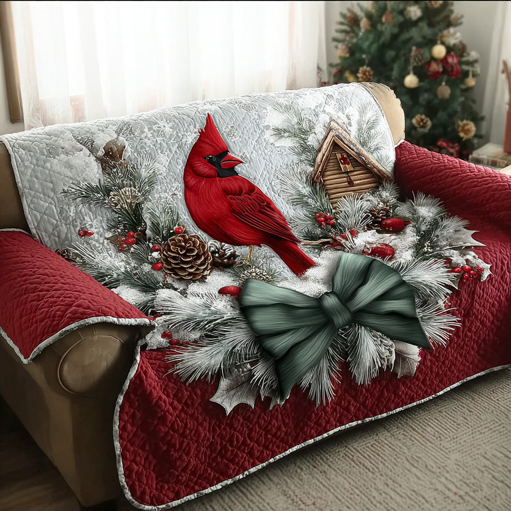 Winter Red Visitor Quilted Sofa Cover Sofa Throw Cover Best Christmas Presents For Brothers