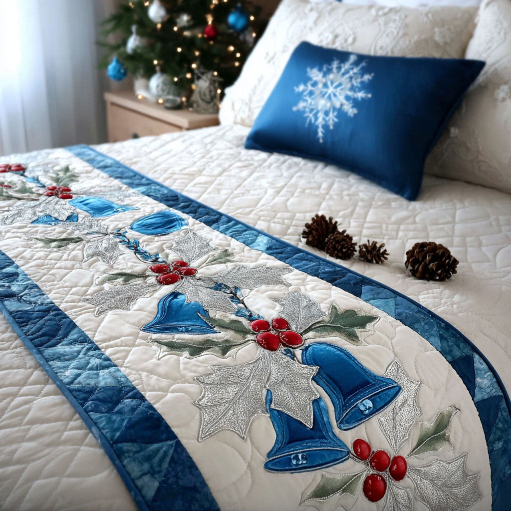 Winter Ring Quilted Bed Runner Christmas Holiday Decor Holiday Gift Ideas