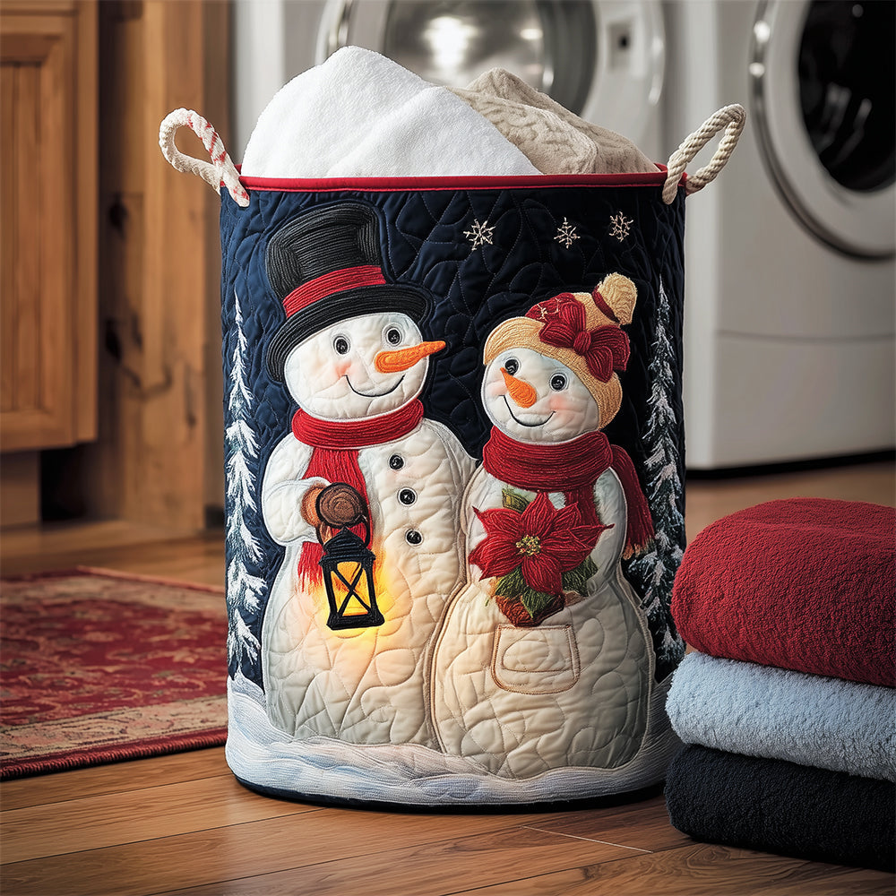 Winter Romance Quilted Laundry Basket Valentine's Day Merch Gift