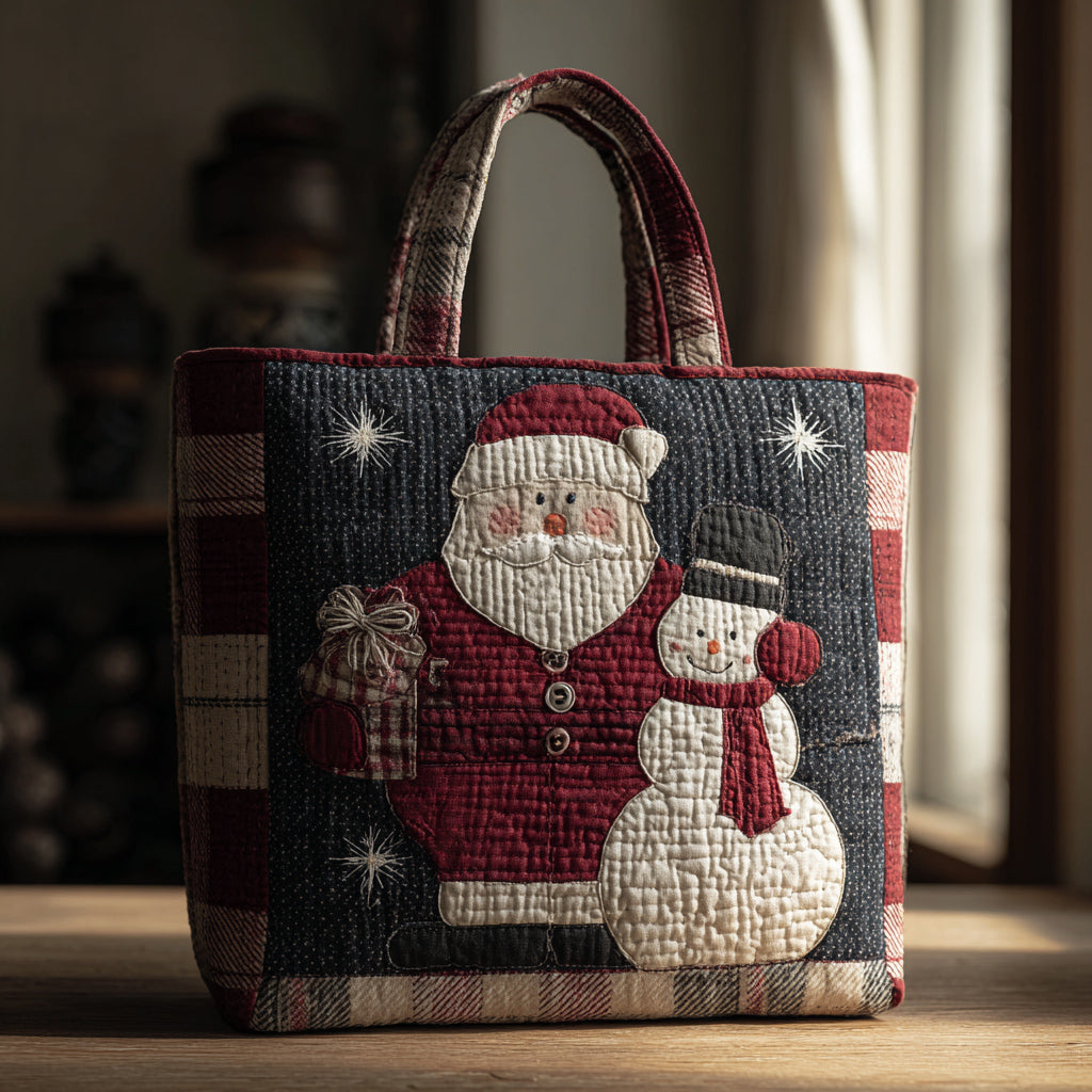 Winter Santa Claus Quilted Tote Bag Secret Santa Website